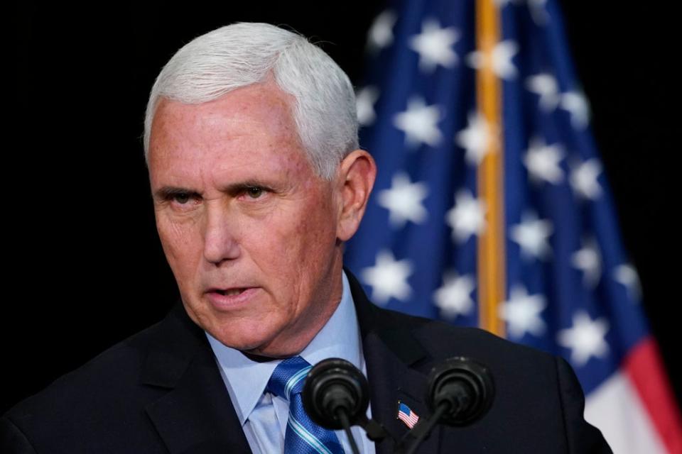 Pence called on the Supreme Court to “restore the sanctity of life to the centre of American law.” (Copyright 2021 The Associated Press. All rights reserved.)