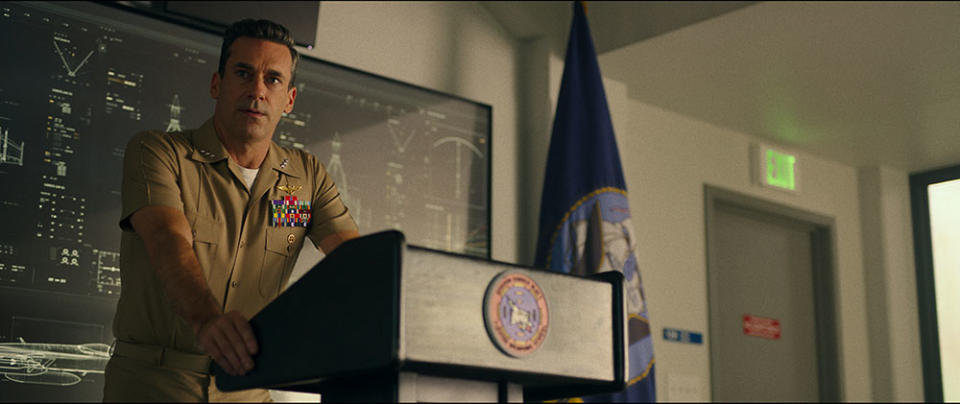 Jon Hamm plays Adm. Beau “Cyclone” Simpson in Top Gun: Maverick. - Credit: Courtesy of Paramount Pictures