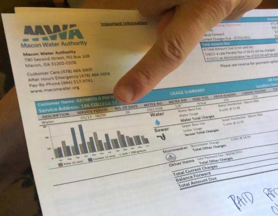 This customer’s bill history shows major spikes in September and October of 2021. The Macon Water Authority believes new meter reading technology could help detect leaks.