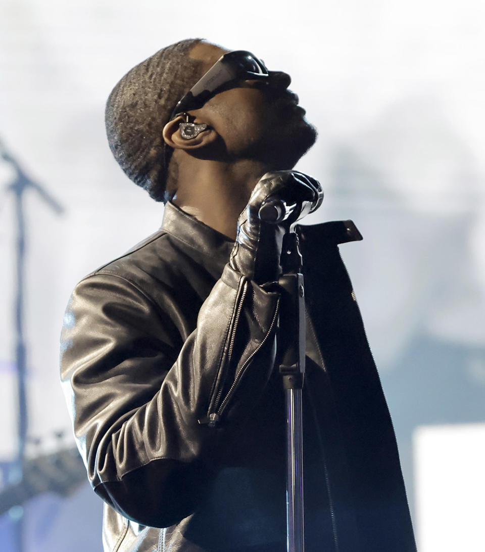 Usher performs onstage during a taping of iHeartRadio’s Living Black 2023 Block Party in Inglewood, California.