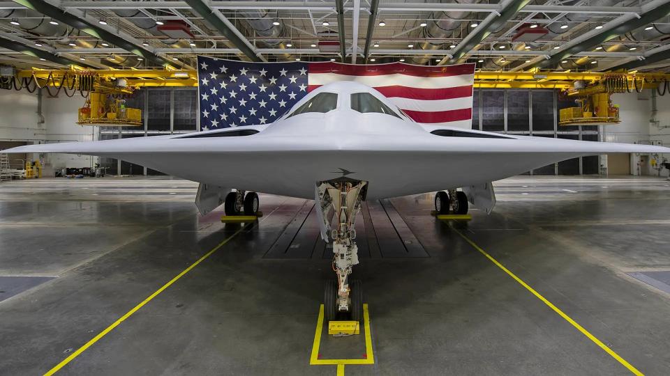 The first pre-production B-21 Raider stealth bomber. <em>USAF</em>