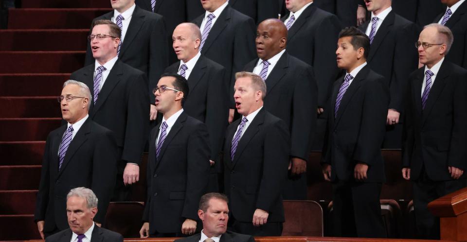 International singers sing with the Tabernacle Choir at Temple Square during the193rd Semiannual General Conference of The Church of Jesus Christ of Latter-day Saints at the Conference Center in Salt Lake City on Saturday, Sept. 30, 2023. | Jeffrey D. Allred, Deseret News
