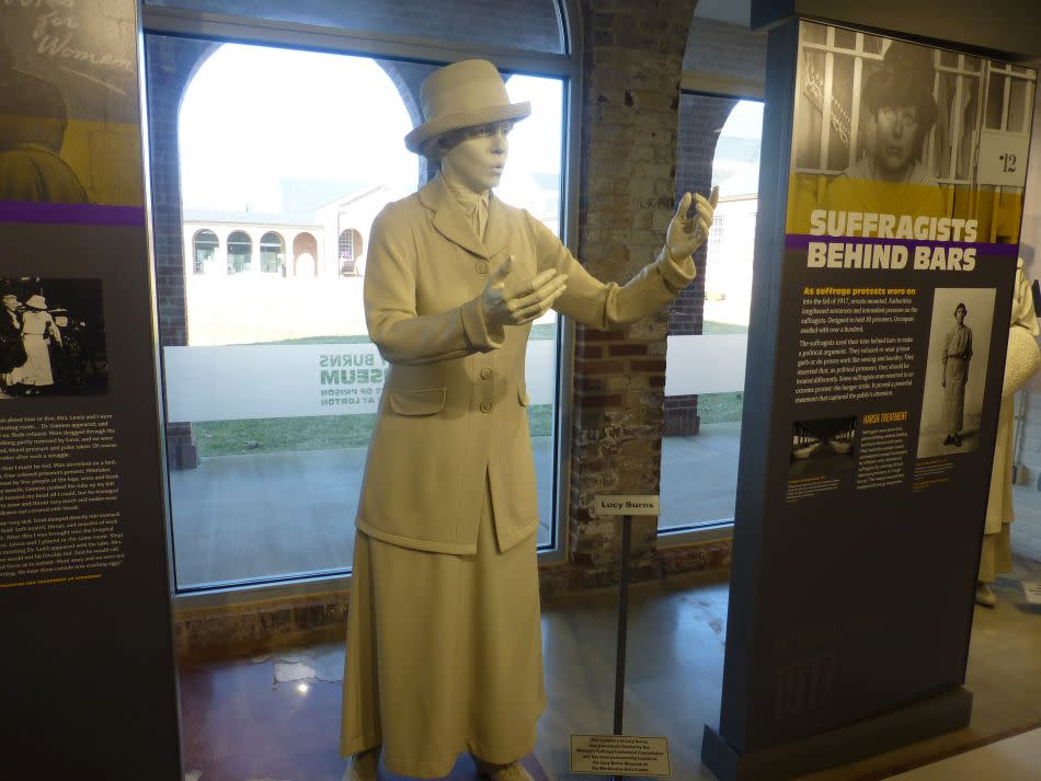 In early 2020, the Workhouse Arts Center opened the Lucy Burns Museum, which tells the story of the former prison and the suffragists who were imprisoned there. (Mark Hand/Patch)