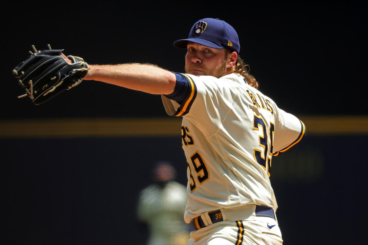 Corbin Burnes #39 of the Milwaukee Brewers is a fantasy star