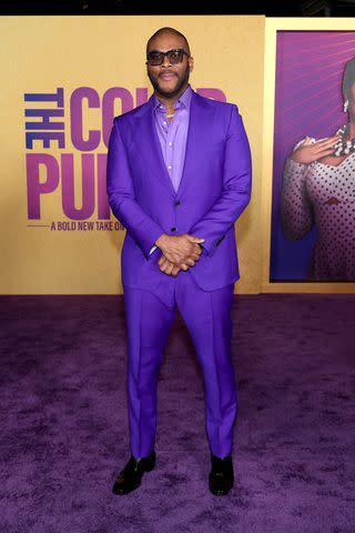 <p>Leon Bennett/Getty</p> Tyler Perry