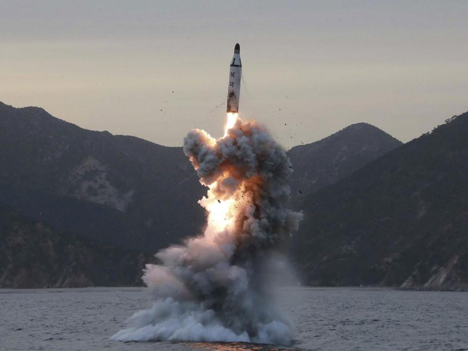 North Korea testfires an underwater strategic submarine ballistic missile (file image, EPA)