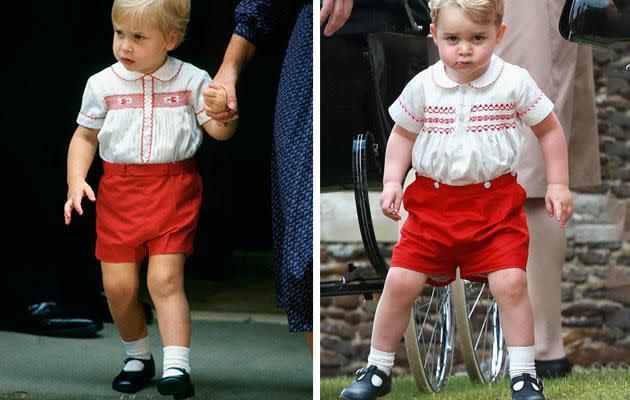 They've been traditional in the way their dress their kids; here's Prince William (left) and Prince George (right). Photo: Getty