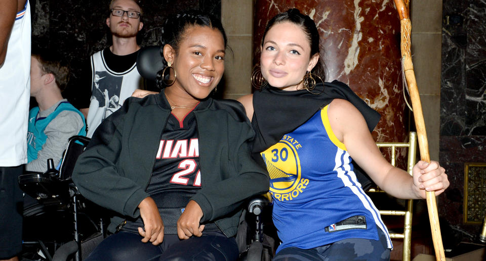 Hannah Gavios with Janira Obregon at the Runway of Dreams Foundation Fashion Revolution event in New York City. (Photo: Noam Galai/Getty Images for Runway of Dreams Foundation)