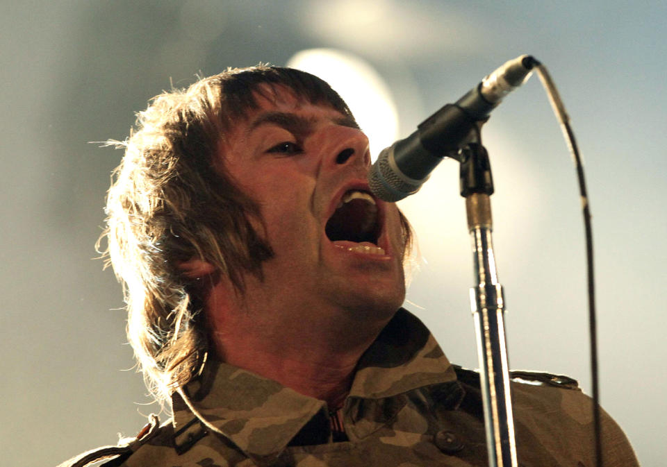 FOR USE FOR 60 DAYS ONLY FROM DATE OF TRANSMISSION Liam Gallagher of Beady Eye performing on the NME Radio 1 Stage at the Reading Festival, at Richfield Avenue in Reading.