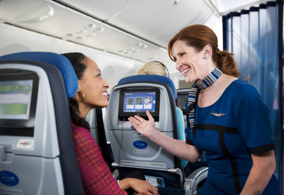 A photo from United, shows how passengers are treated when they are not asked to leave the plane. Source: United