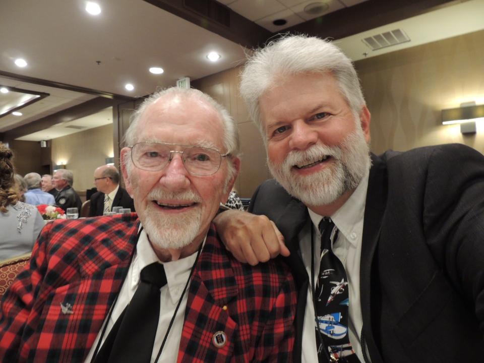 John Billings, left, and Nevin Showman at a veterans event.