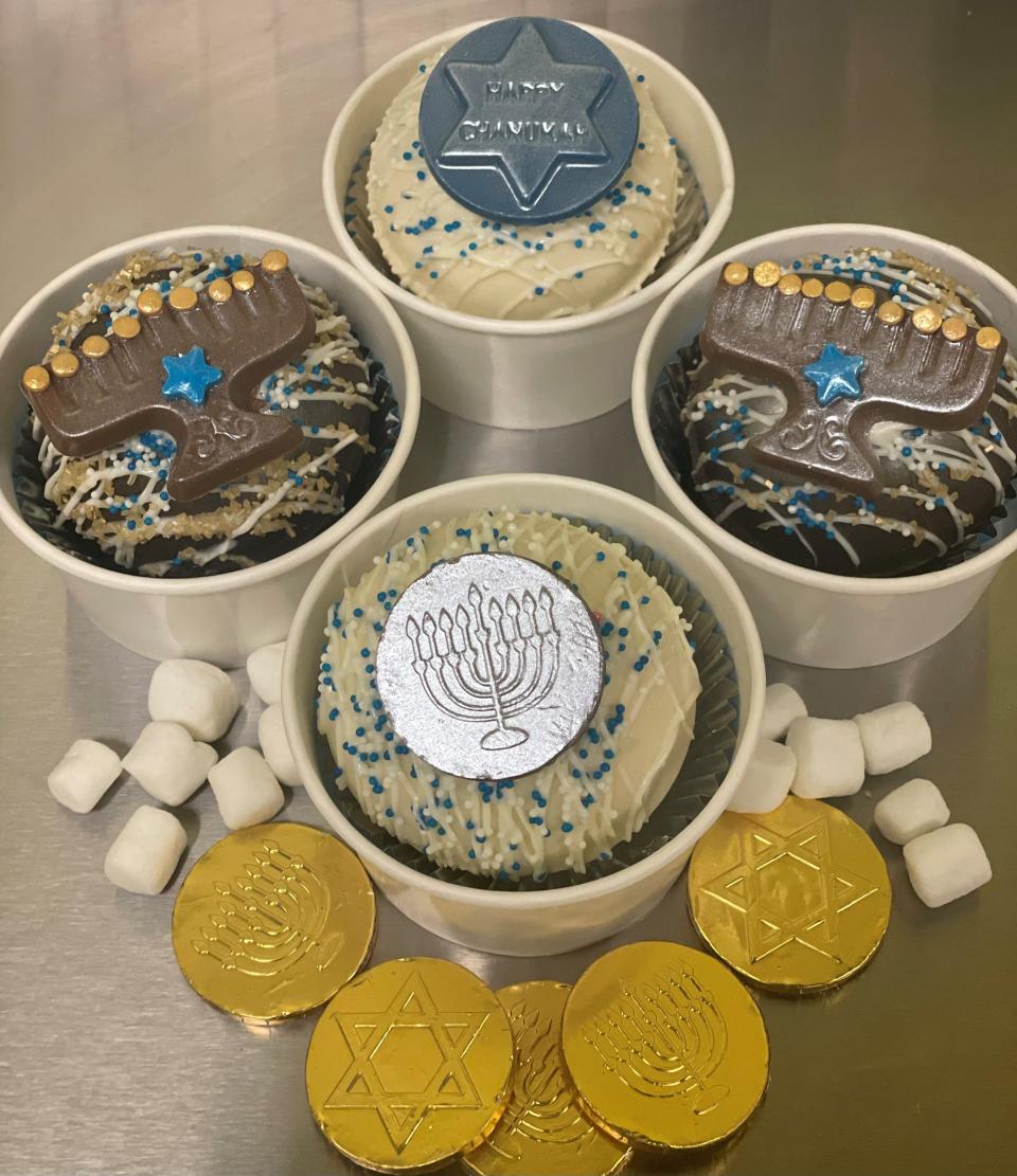 Hanukkah cocoa bombs from Chocolatier Matisse in Orangeburg. The chocolate shop also does ones in Christmas-themes.