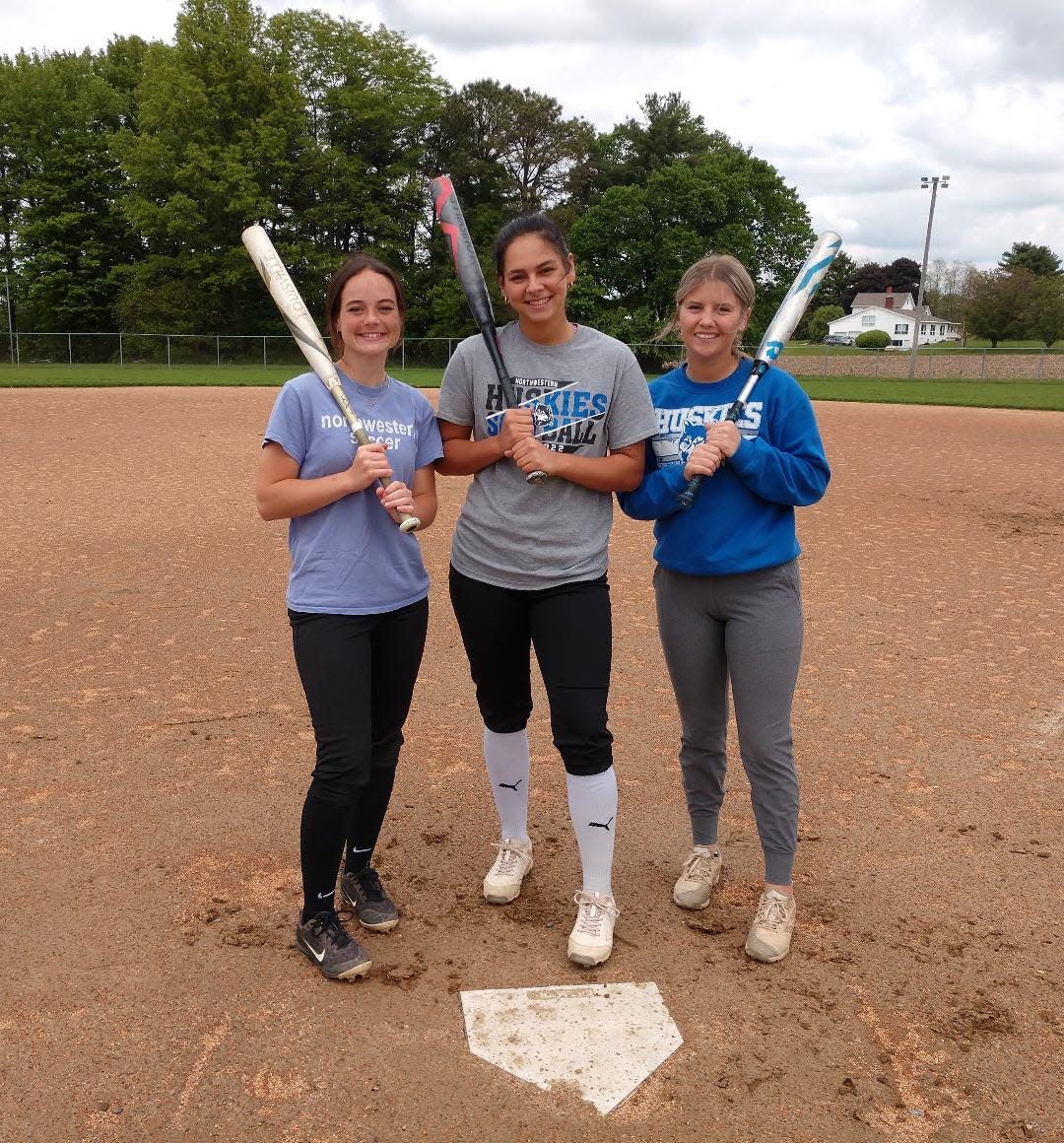 Laurissa Fulton, Emma Ewing and Avery Garver are the three Northwestern seniors who will start the Division III regional semifinal softball game against Ursuline on Wednesday.