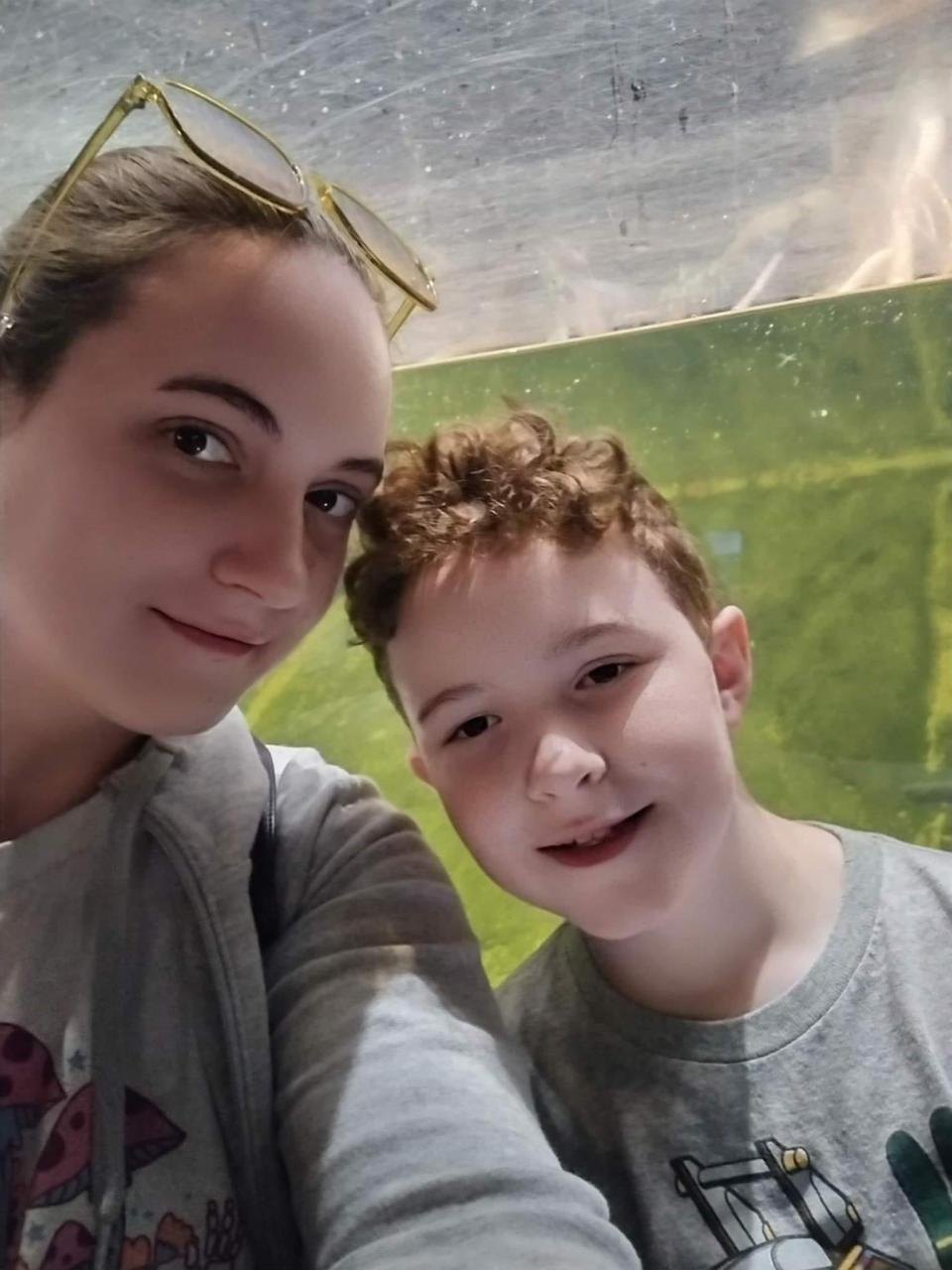 Jessica Wellman, of Amherst, Ohio, and her 10-year-old son Dominic are seen here on Mother's Day 2022. After working for a Ford Motor Co. supplier for six years, she started building trucks at the Ohio Assembly Plant in January 2022. As a seven-year member of UAW Local 2000, she just learned she's moving from a temporary to permanent employee.