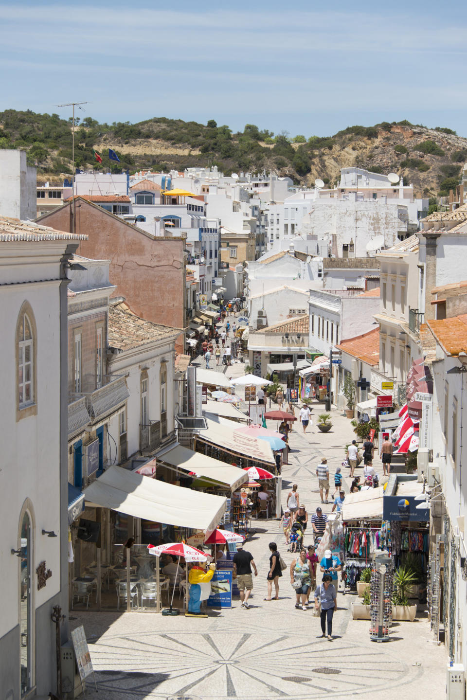 Main pedestrian street in Albufeira full of tourists