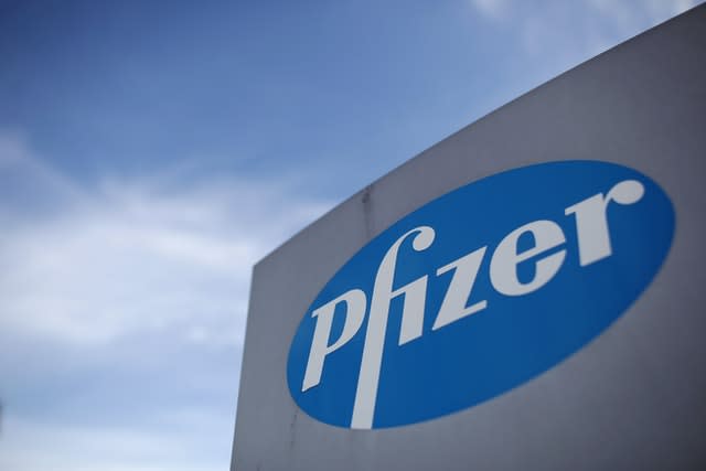 Pfizer signage (Dan Kitwood/PA)