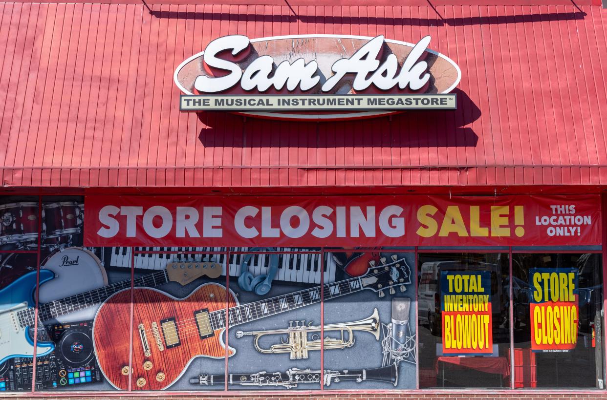 A Sam Ash store in Edison that was part of the original store closing surge by Sam Ash a couple of months ago.