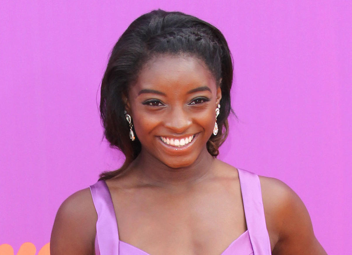 Simone Biles Poses in Team USA Crop Top With Matching Red, White & Blue ...