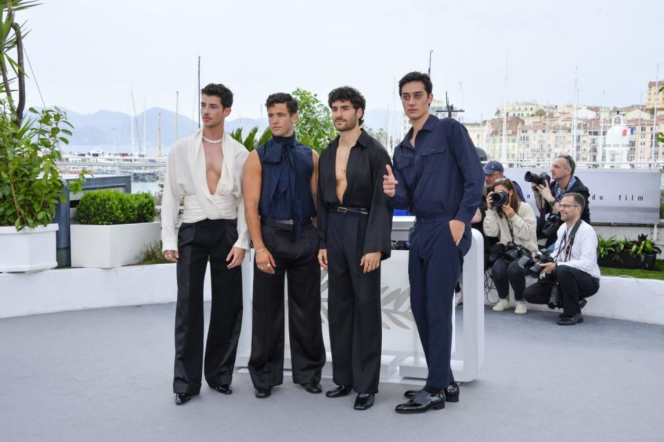 cannes, france may 17 manuel rios, jason fernández, josé condessa and george steane attend the strange way of life photocall at the 76th annual cannes film festival at palais des festivals on may 17, 2023 in cannes, france photo by kristy sparowgetty images