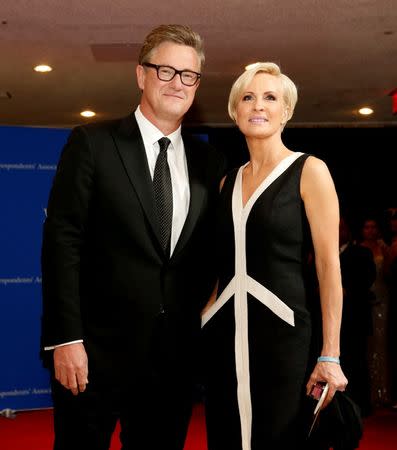 FILE PHOTO: MSNBC's Joe Scarborough and Mika Brzezinski arrive for the annual White House Correspondents' Association dinner in Washington, U.S. on April 25, 2015. REUTERS/Jonathan Ernst/File Photo