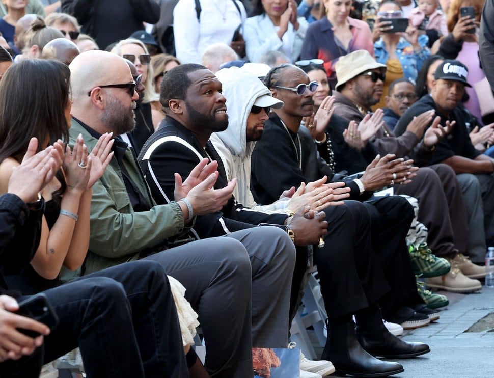 50 Cent, Eminem and Snoop Dogg attend the Hollywood Walk of Fame Star Ceremony for Dr. Dre