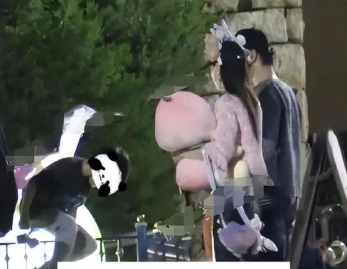 Huang and Angelababy were seen at Disneyland with their son earlier