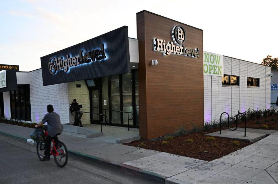 Higher Level is Fresno‘s newest cannabis dispensary, located on Blackstone Ave. between Gettysburg and Shaw avenues. Photographed Monday, Feb 12, 2024 in Fresno.