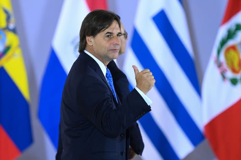 El presidente de Uruguay, Luis Lacalle Pou, en el palacio de Itamaraty en Brasilia el 30 de mayo de 2023.