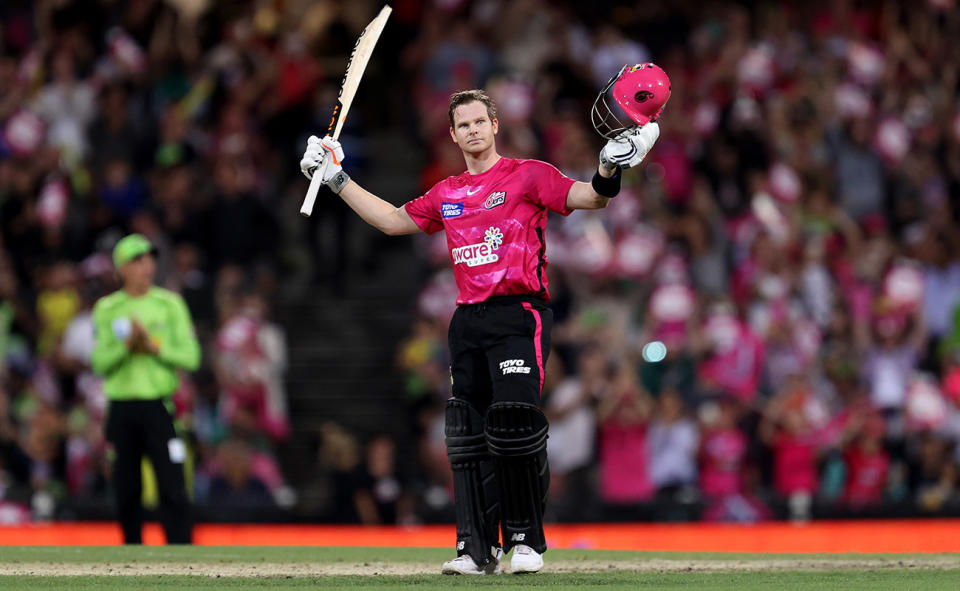 Steve Smith, pictured here in the BBL with the Sydney Sixers.