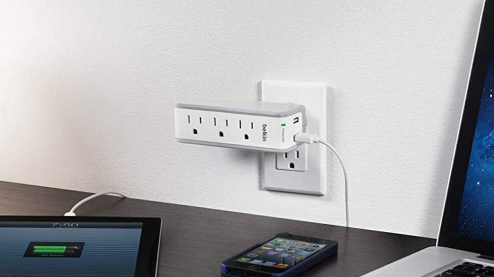 This three-outlet wall splitter is one of many Belkin products you can get on sale today.