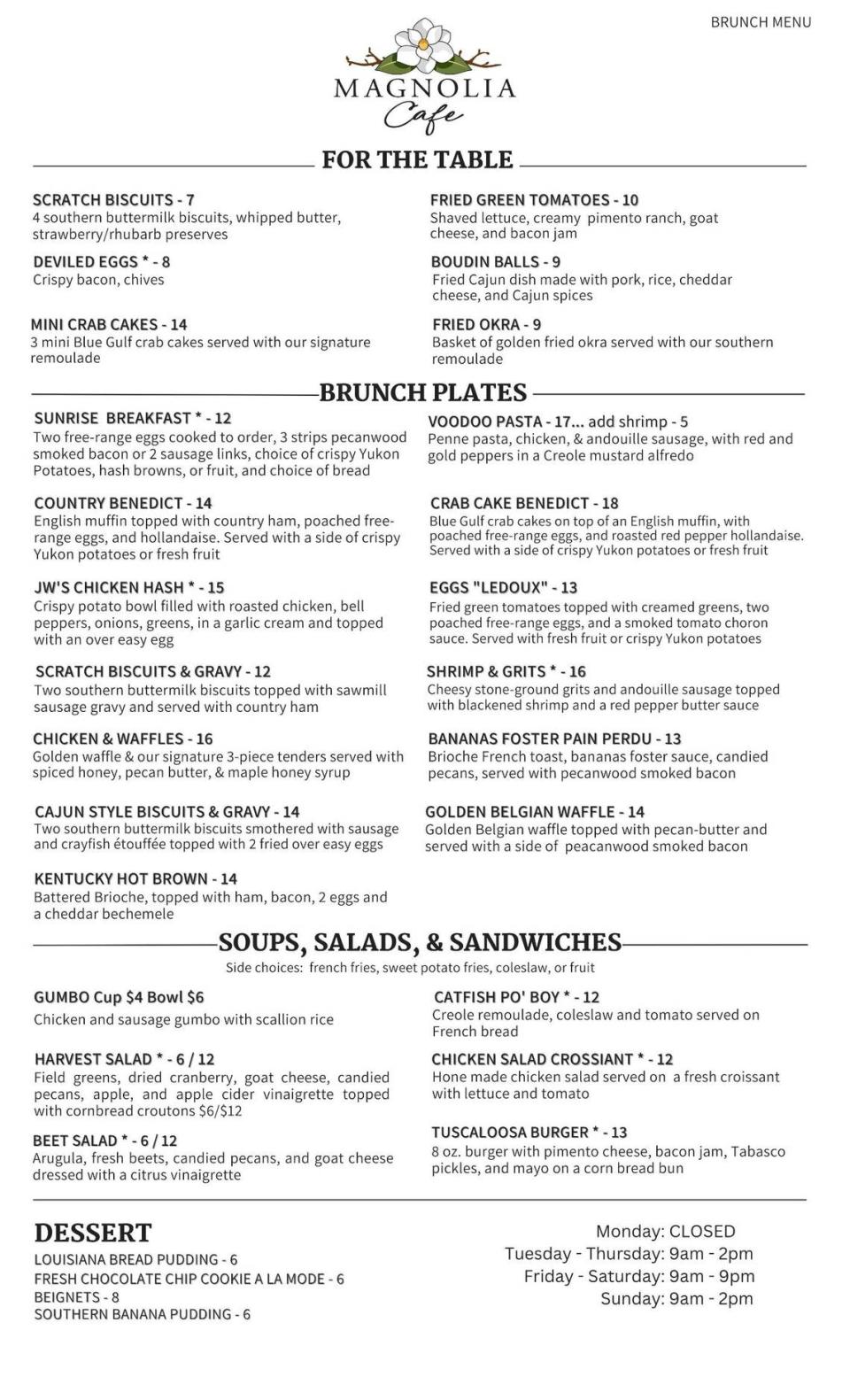 Magnolia Cafe’s new brunch menu