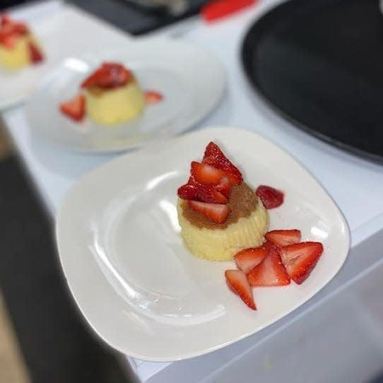 Strawberry New York cheesecake will be part of the food and wine tasting event July 30 at Old Falls Village Park Beer Garden in Menomonee Falls.