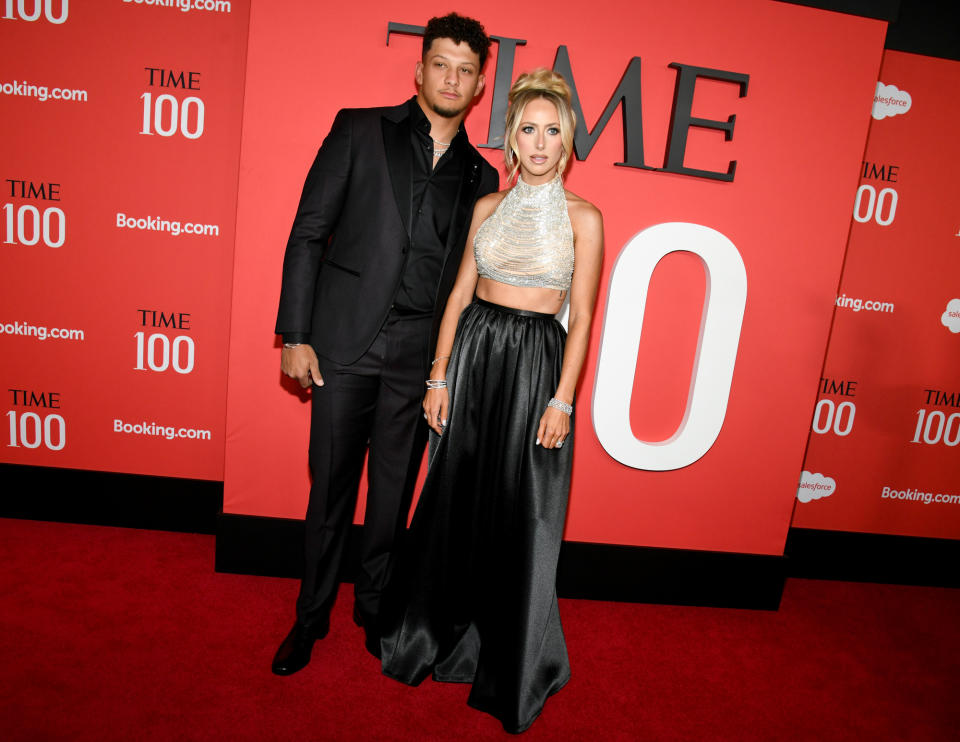 Patrick Mahomes and Brittany Mahomes at the 2024 TIME100 Gala held at Jazz at Lincoln Center on April 25, 2024 in New York City.