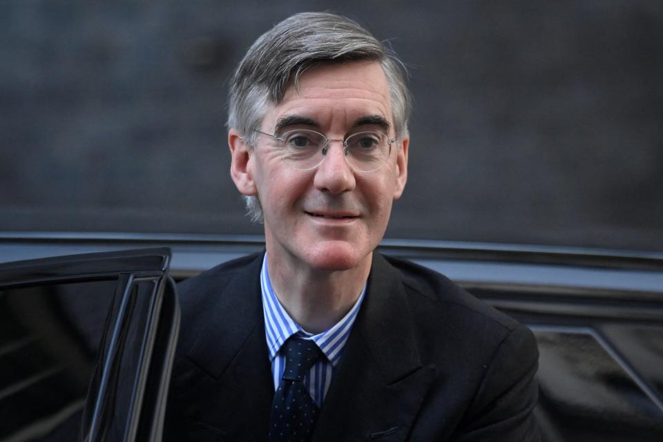 Jacob Rees-Mogg arriving in Downing Street this morning (REUTERS)
