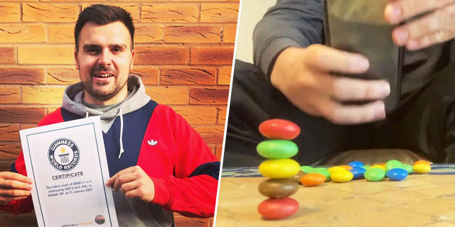 Covid-19 lockdown sees man break M&M's record - BBC News