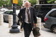 Special counsel John Durham, the prosecutor appointed to investigate potential government wrongdoing in the early days of the Trump-Russia probe, arrives to the E. Barrett Prettyman Federal Courthouse, Monday, May 16, 2022, in Washington. (AP Photo/Evan Vucci)