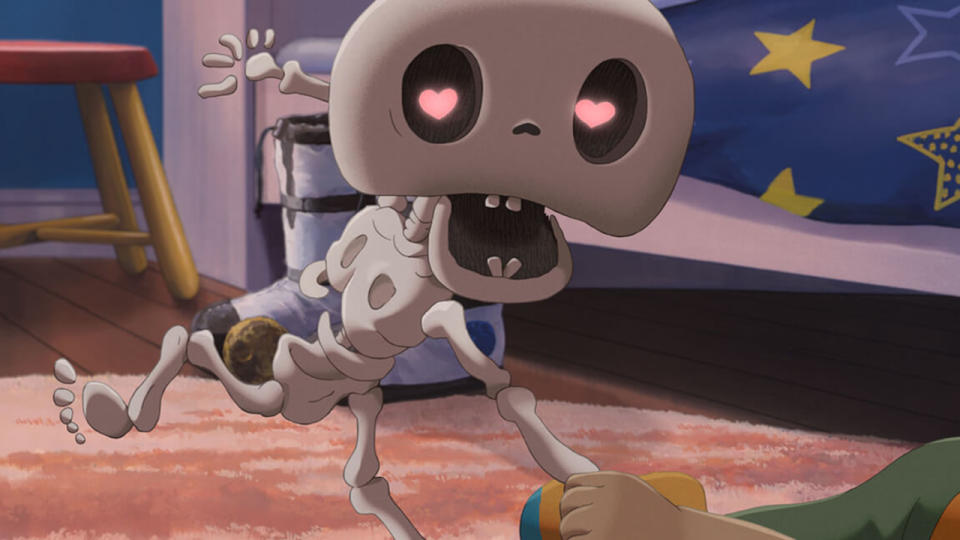 Cruncher-of-Bones holds John's hand with hearts in his eyes in The Imaginary.