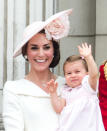 <p>The toddler looked adorable in mom's arms during the Trooping the Colour, marking the Queen's official 90th birthday at The Mall in London.</p>