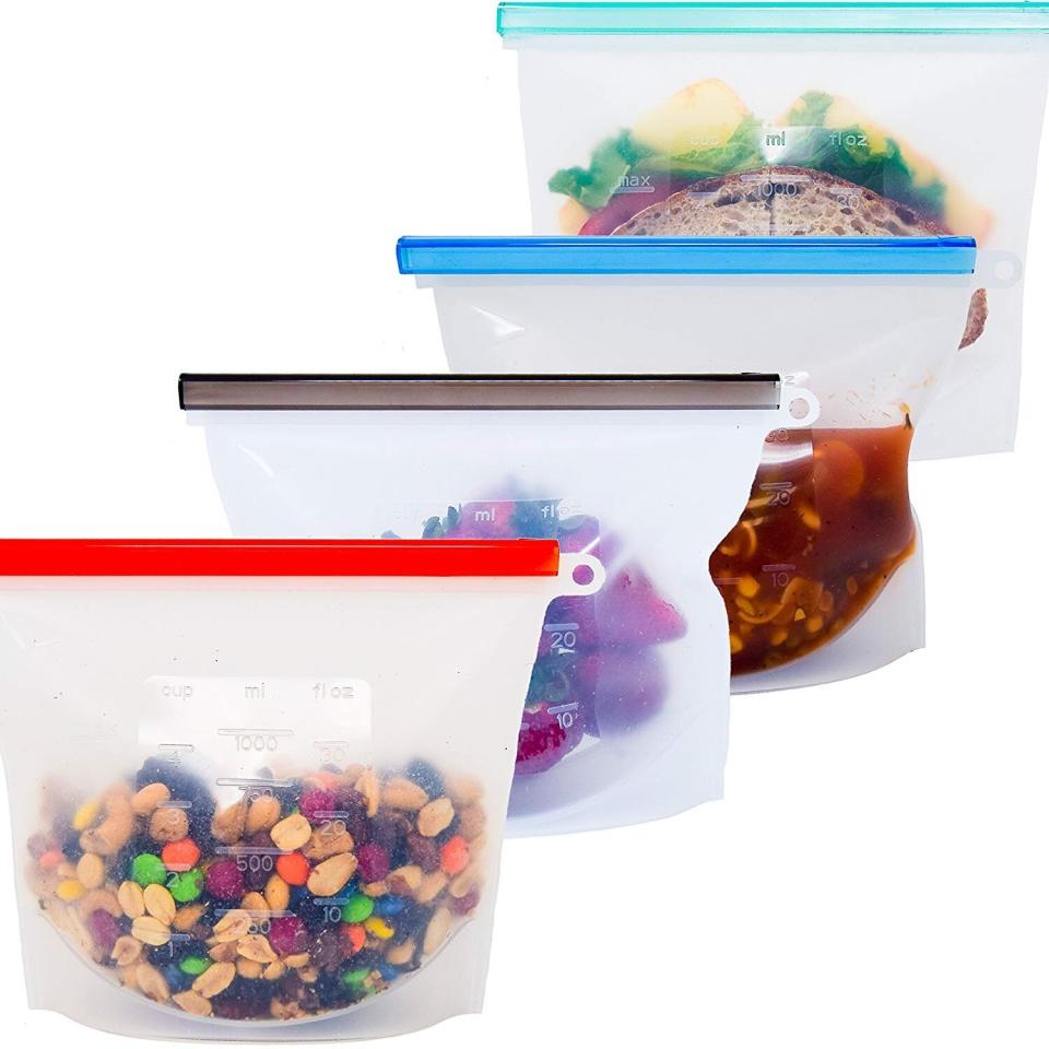 <strong><a href="https://www.amazon.com/Honeycomb-Reusable-Silicone-Storage-Bags/dp/B07DRNZKQ6/ref?tag=thehuffingtop-20" target="_blank" rel="noopener noreferrer">Find a 4-pack for $23 on Amazon</a></strong>