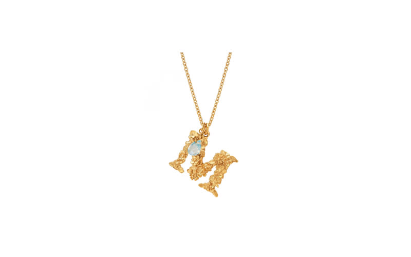 Alex Monroe floral letter necklace