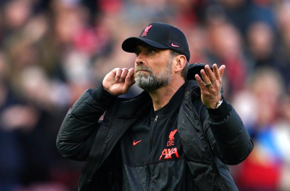 Liverpool manager Jurgen Klopp admits a potential quadruple should not be possible (Peter Byrne/PA) (PA Wire)