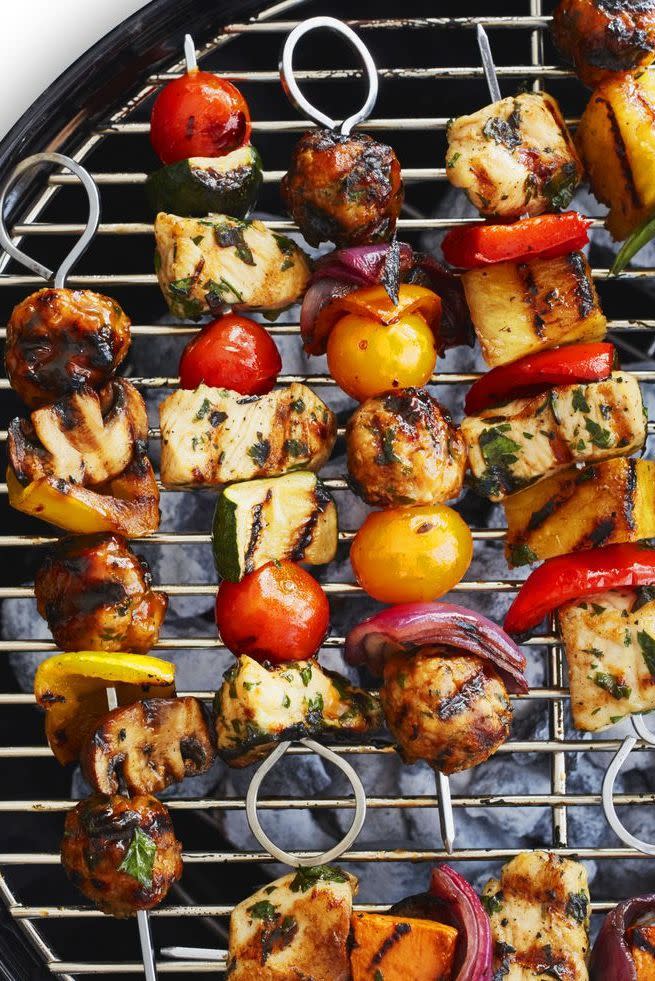 <p>You may want to make double of these juicy lemon chicken kebabs because they're going to be swiped off of the grill before you can even say "Bon Appétit." </p><p><em><a href="https://www.womansday.com/food-recipes/a32884878/chicken-kebabs-recipe/" rel="nofollow noopener" target="_blank" data-ylk="slk:Get the Chicken Kebabs recipe.;elm:context_link;itc:0;sec:content-canvas" class="link ">Get the Chicken Kebabs recipe.</a></em></p>