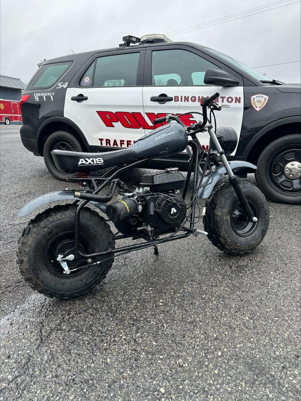 An off-road bike impounded by the Binghamton Police Department. Mayor Jared Kraham is proposing a new law that would increase penalties for operators of illegal off-road vehicles in the city.