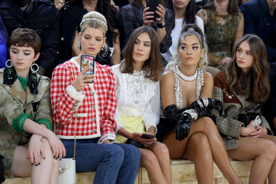 Lachlan Watson, Pixie Geldof, Alexa Chung, Rita Ora and Raffey Cassidy at the Miu Miu Septemebr 2019 at PFW