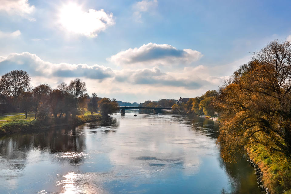 the donau river in bavaria in fall