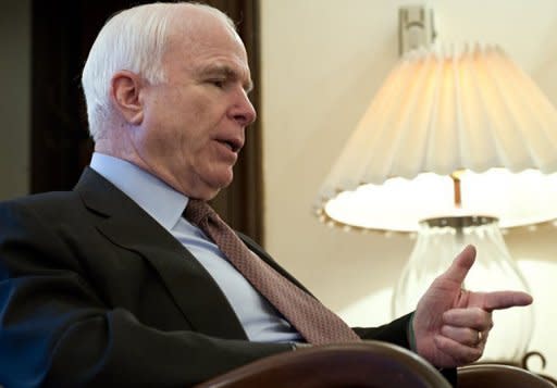 US Republican Senator John McCain, pictured in March 2012, had some advice Sunday for his party's presumptive nominee to take on President Barack Obama: choose someone you trust for vice president