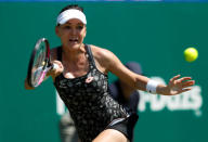 FILE PHOTO: Tennis - WTA Premier & ATP 250 - Nature Valley International - Devonshire Park, Eastbourne, Britain - June 28, 2018 Poland's Agnieszka Radwanska in action during her quarter final match against Latvia's Jelena Ostapenko Action Images via Reuters/Paul Childs/File Photo