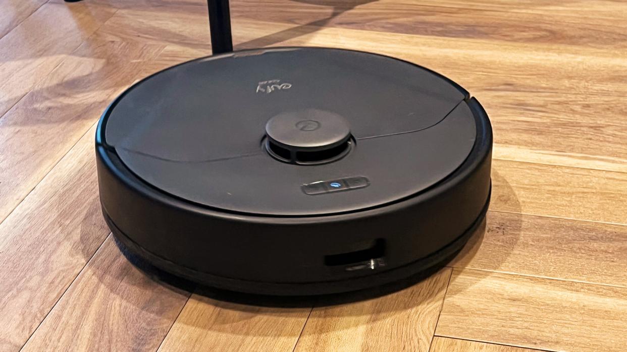  Eufy Clean Robotic Vacuum X8 Pro being tested in writer's home. 