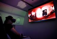 Customers take VR flight experiences at First Airlines in Tokyo