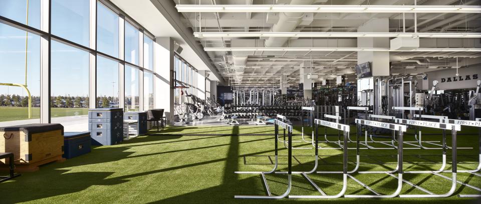 The Cowboys' state-of-the-art workout facility, where trainers are always on-call.